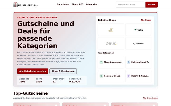 Screenshot of halber-preis24.de