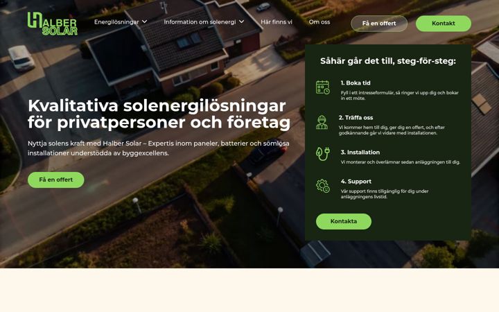 Screenshot of halbersolar.se