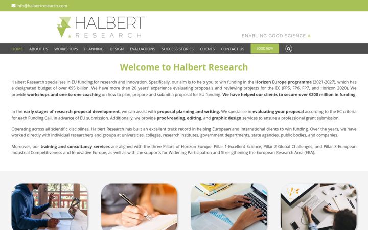 Screenshot of halbertresearch.com