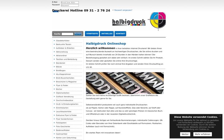 Screenshot of halbigshop.de