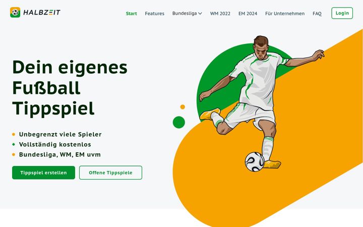 Screenshot of halbzeit.app