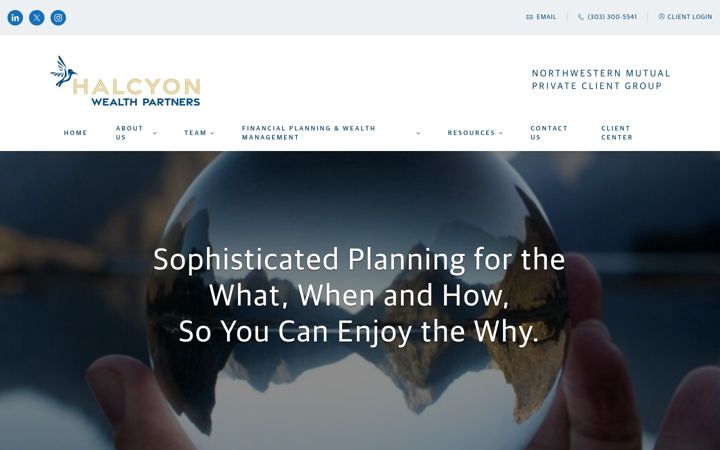 Screenshot of halcyonwealthpartners.nm.com