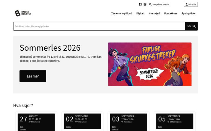 Screenshot of haldenbibliotek.no