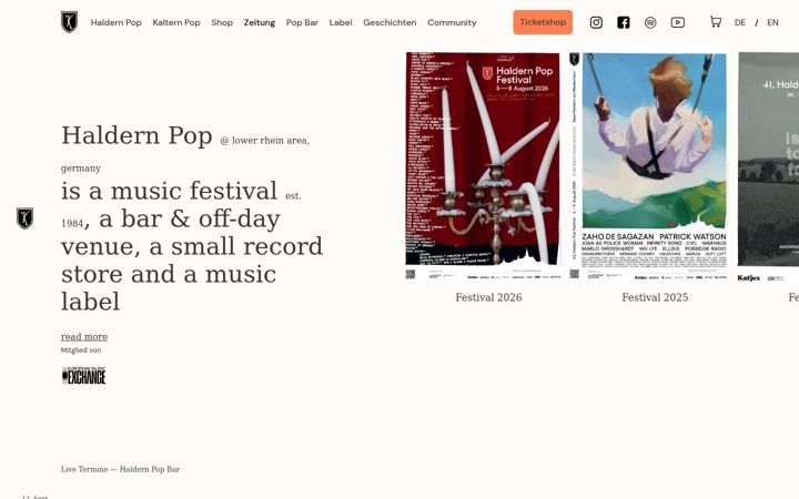 Screenshot of haldernpop.com