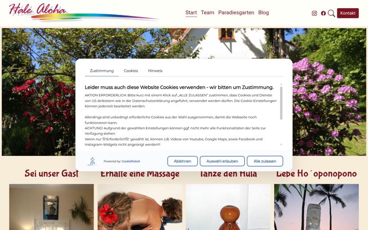 Screenshot of halealoha.de
