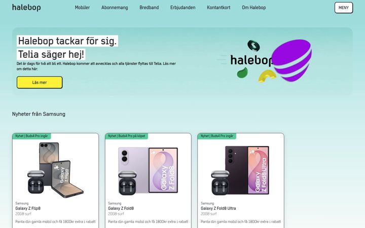 Screenshot of halebop.se