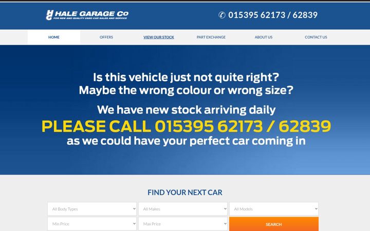 Screenshot of halegarage.co.uk