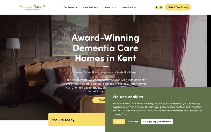 Screenshot of haleplace.co.uk