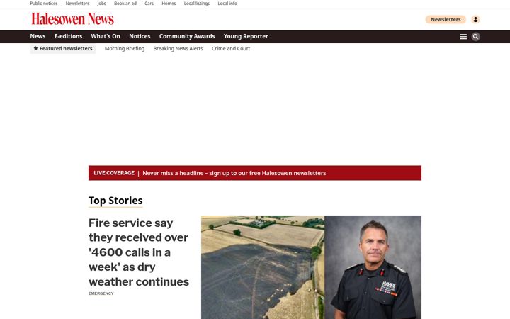 Screenshot of halesowennews.co.uk