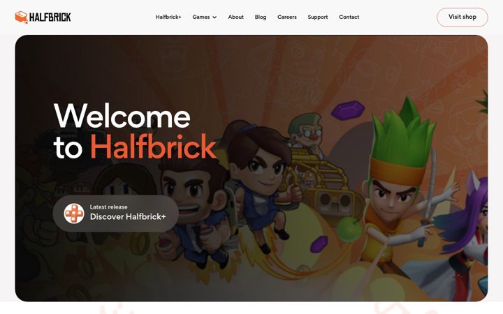 Captura de pantalla de halfbrick.com