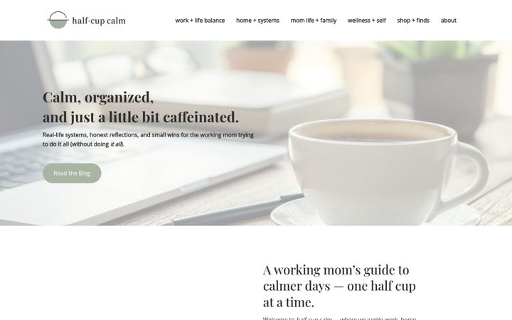 Screenshot of halfcupcalm.com