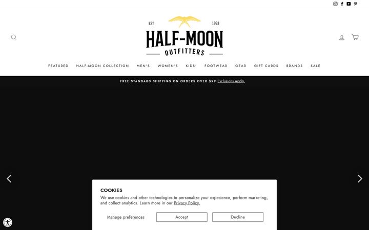 Screenshot του halfmoonoutfitters.com