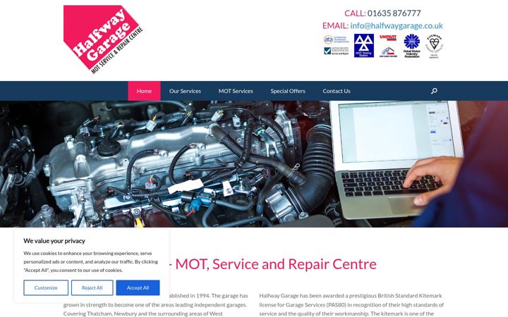 Screenshot of halfwaygarage.co.uk