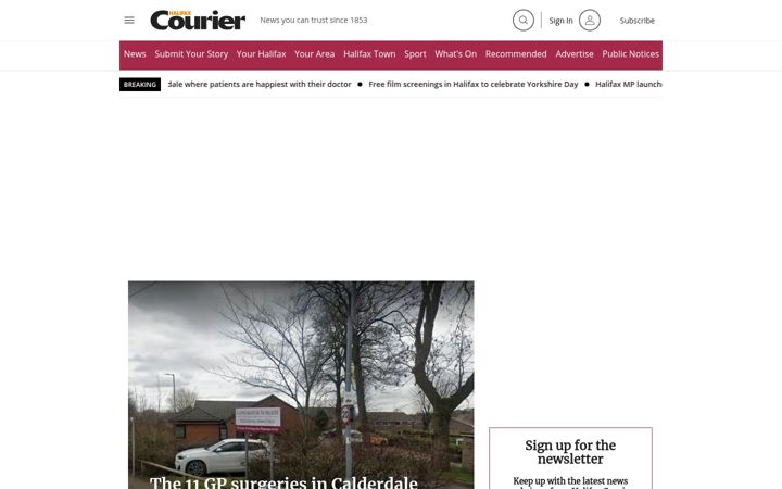 Екранна снимка на halifaxcourier.co.uk