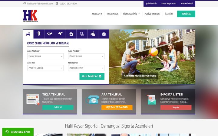 Screenshot of halilkayarsigorta.com.tr