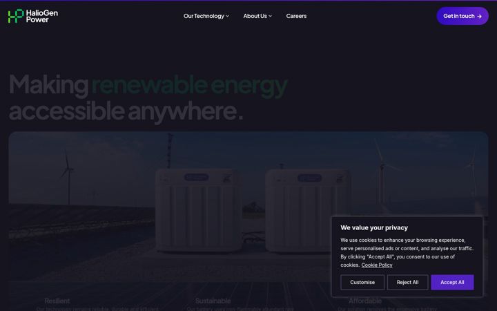Screenshot of haliogen-power.com