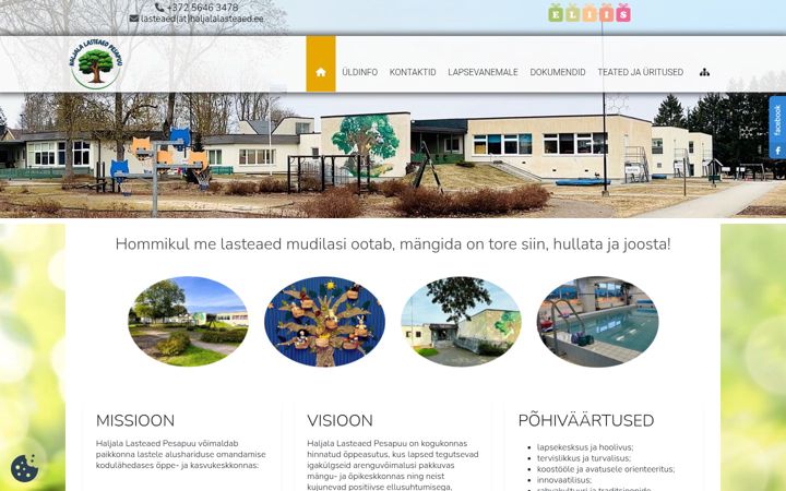 Screenshot of haljalalasteaed.ee