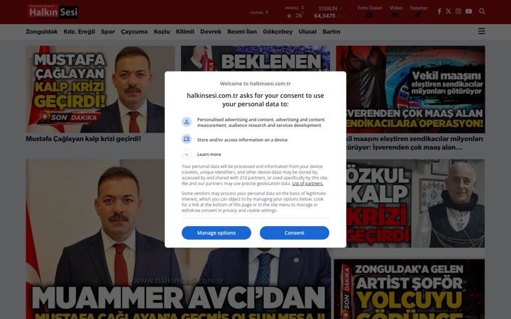 Screenshot of halkinsesi.com.tr