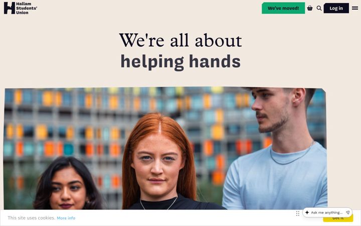 Screenshot of hallamstudentsunion.com