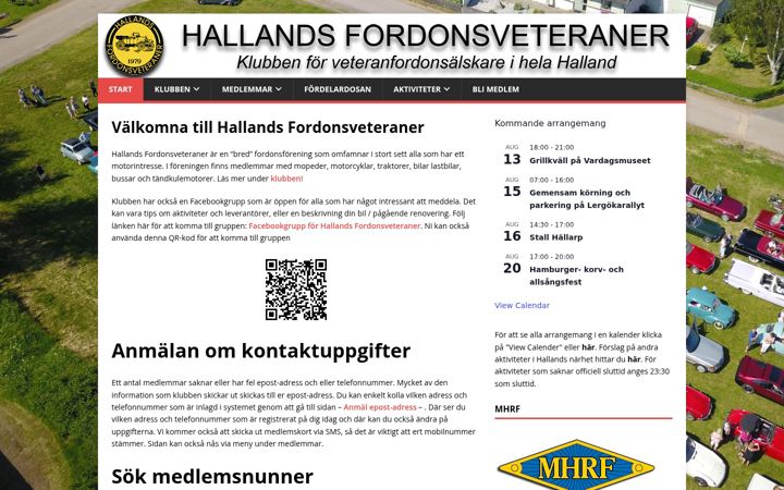 Screenshot of hallandsfordonsveteraner.com