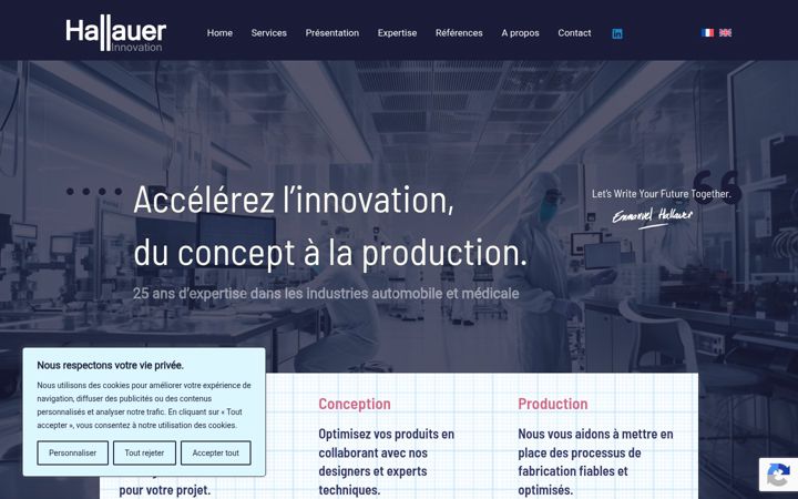 Screenshot of hallauer-innovation.fr