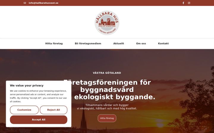 Screenshot of hallbarahusvast.se