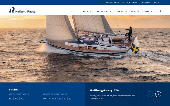 Screenshot of hallberg-rassy.com