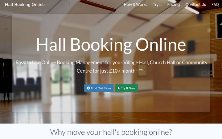 Screenshot of hallbookingonline.com