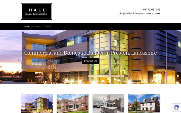 Screenshot of hallbuildingcontractors.co.uk