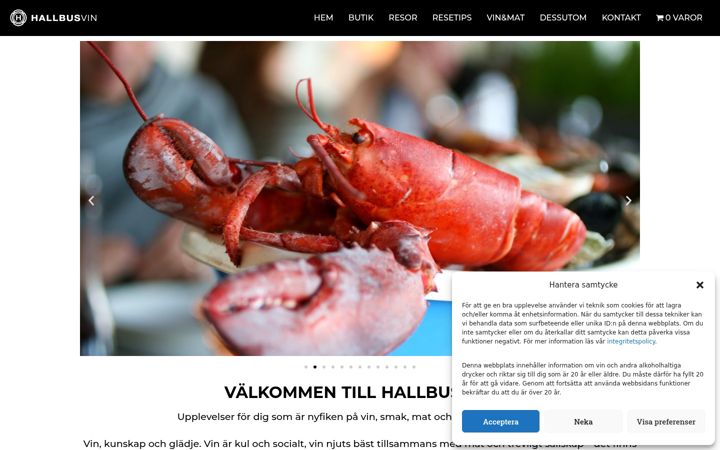 Screenshot of hallbusvin.se