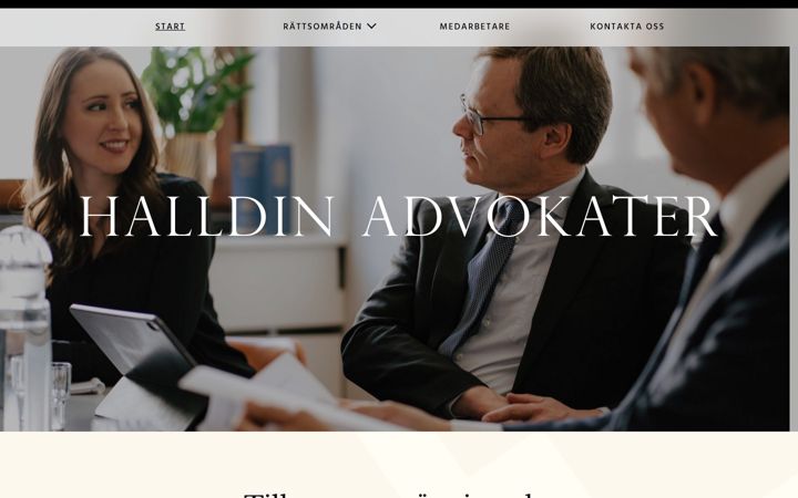 Screenshot of halldinadvokater.se