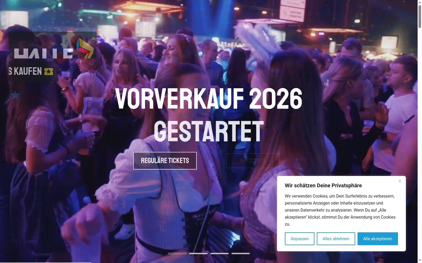 Screenshot of the consent banner shown before any interaction
