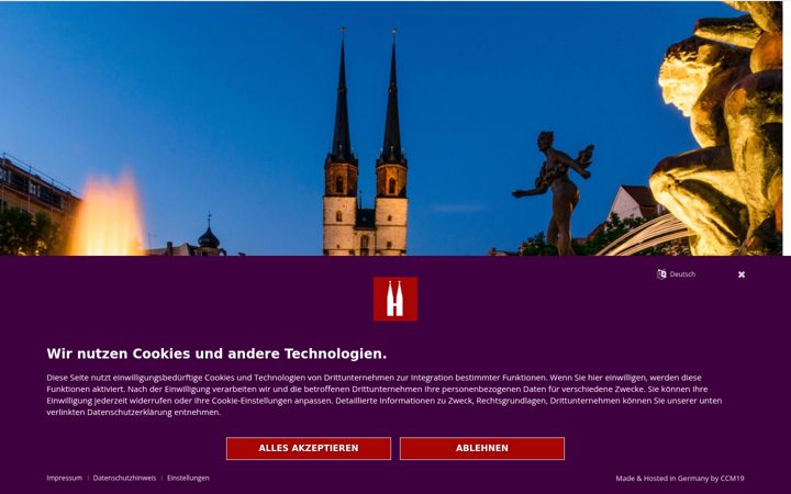 Screenshot of halle-touristinformation.de