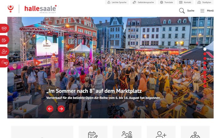 Screenshot of halle.de