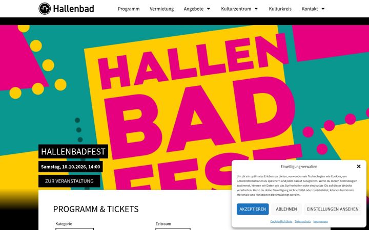 Screenshot of hallenbad.de