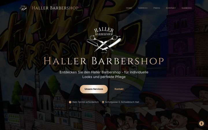 Screenshot of haller-barbershop.de