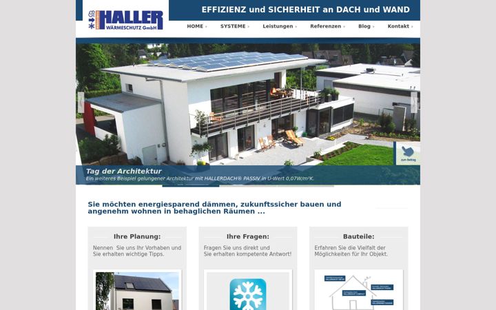 Screenshot of hallerdach.de