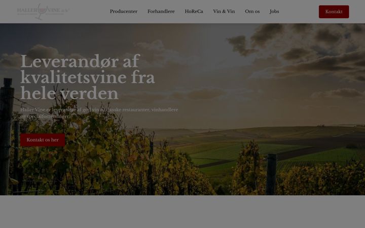 Screenshot of hallervine.dk