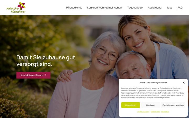 Screenshot of hallescher-pflegedienst.de