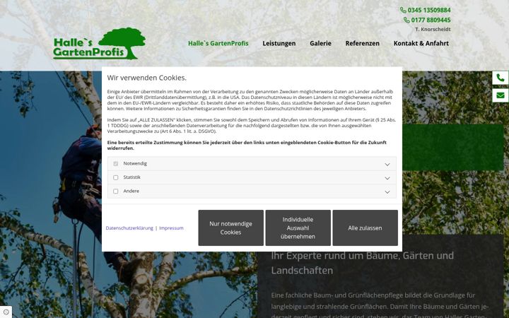 Screenshot of hallesgartenprofis.de