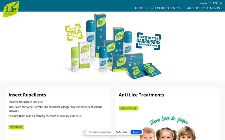Screenshot of halleyrepelente.com