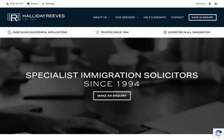Screenshot of hallidayreeves.com