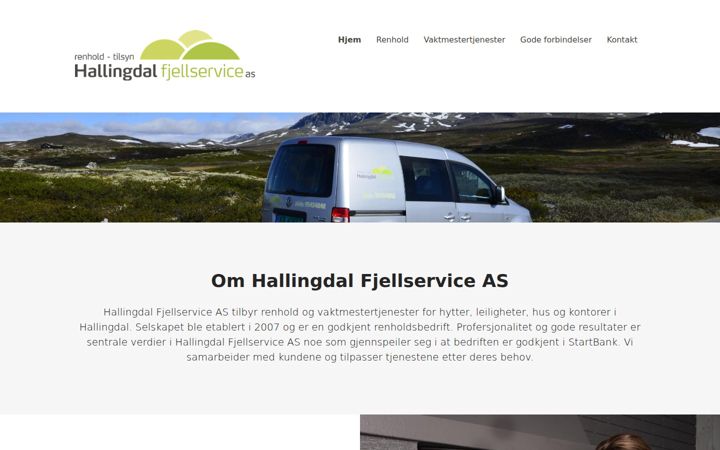 Screenshot stránky hallingdal-fjellservice.no