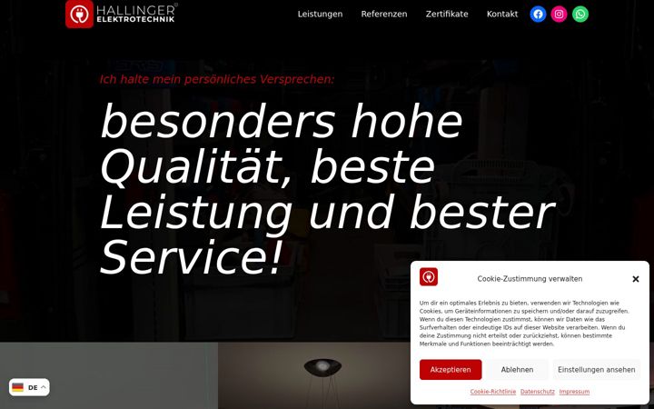 Screenshot of hallingerelektrotechnik.de