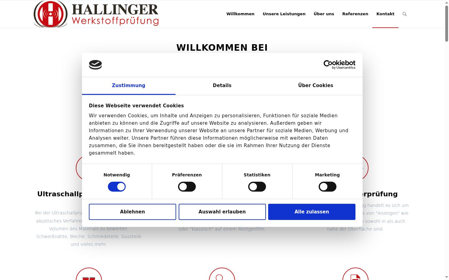 Skærmbillede af samtykkebanneret, som det blev vist før nogen interaktion