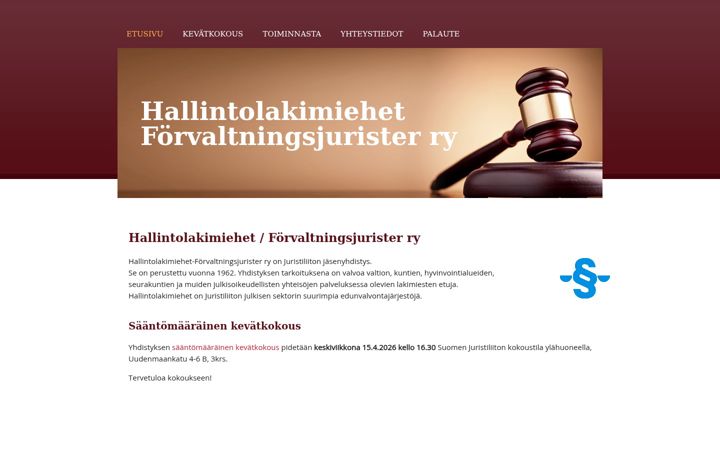 Screenshot of hallintolakimiehet.fi