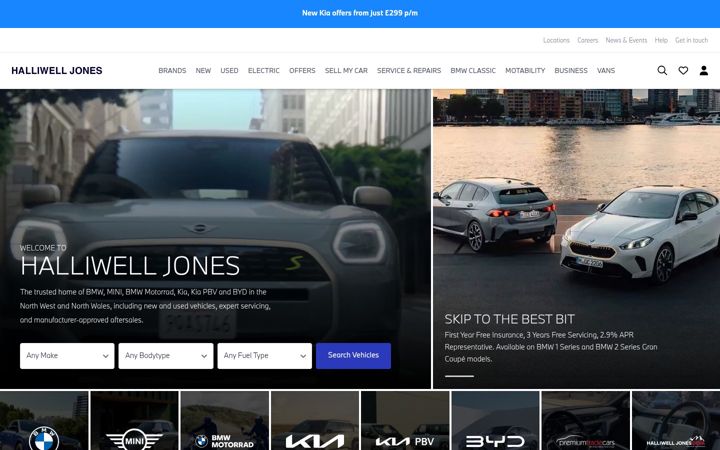 Screenshot of halliwelljones.co.uk