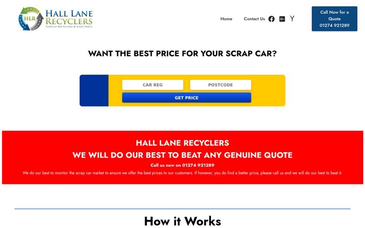 Screenshot of halllanerecyclers.co.uk