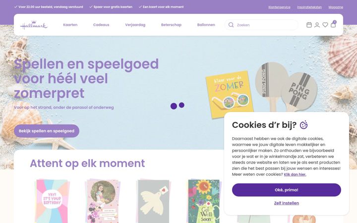 Screenshot of hallmark.nl
