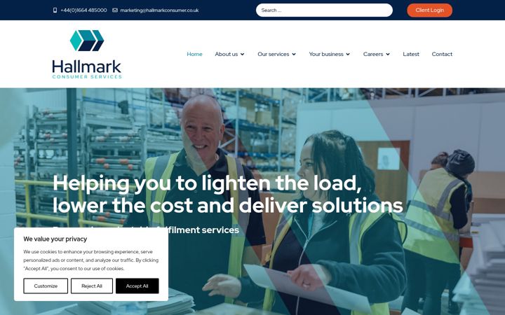 Screenshot of hallmarkconsumer.co.uk